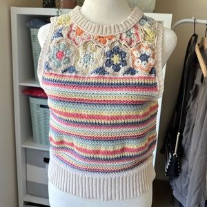 American Eagle | Crocheted Floral Vest size S